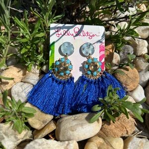 Lilly Pulitzer Royal Blue Tassel Earrings